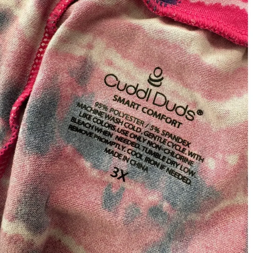 Cuddl Duds Smart Comfort 3X Jogger Pants Purple Drawstring Poly Spandex